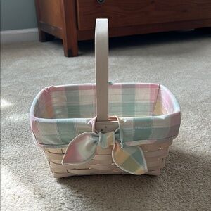 Pastel Plaid Woven Basket